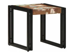 New Mesa de centro | Mesa de apoio 40x40x38 cm Madeira recuperada maciça Multicor
