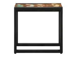 New Mesa de centro | Mesa de apoio 40x40x38 cm Madeira recuperada maciça Multicor