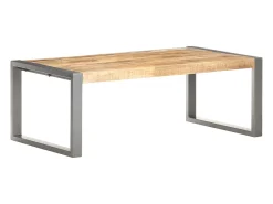 Mesa De Centro* Mesa de centro | Mesa de apoio | Mesa de café 110x60x40 cm madeira de mangueira áspera Cinzento