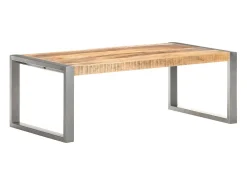Mesa De Centro* Mesa de centro | Mesa de apoio | Mesa de café 110x60x40 cm madeira de mangueira áspera Cinzento