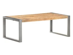 Mesa De Centro* Mesa de centro | Mesa de apoio | Mesa de café 110x60x40 cm madeira de mangueira áspera Cinzento