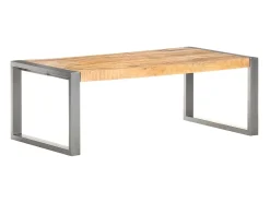 Mesa De Centro* Mesa de centro | Mesa de apoio | Mesa de café 110x60x40 cm madeira de mangueira áspera Cinzento