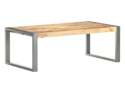 Mesa De Centro* Mesa de centro | Mesa de apoio | Mesa de café 110x60x40 cm madeira de mangueira áspera Cinzento