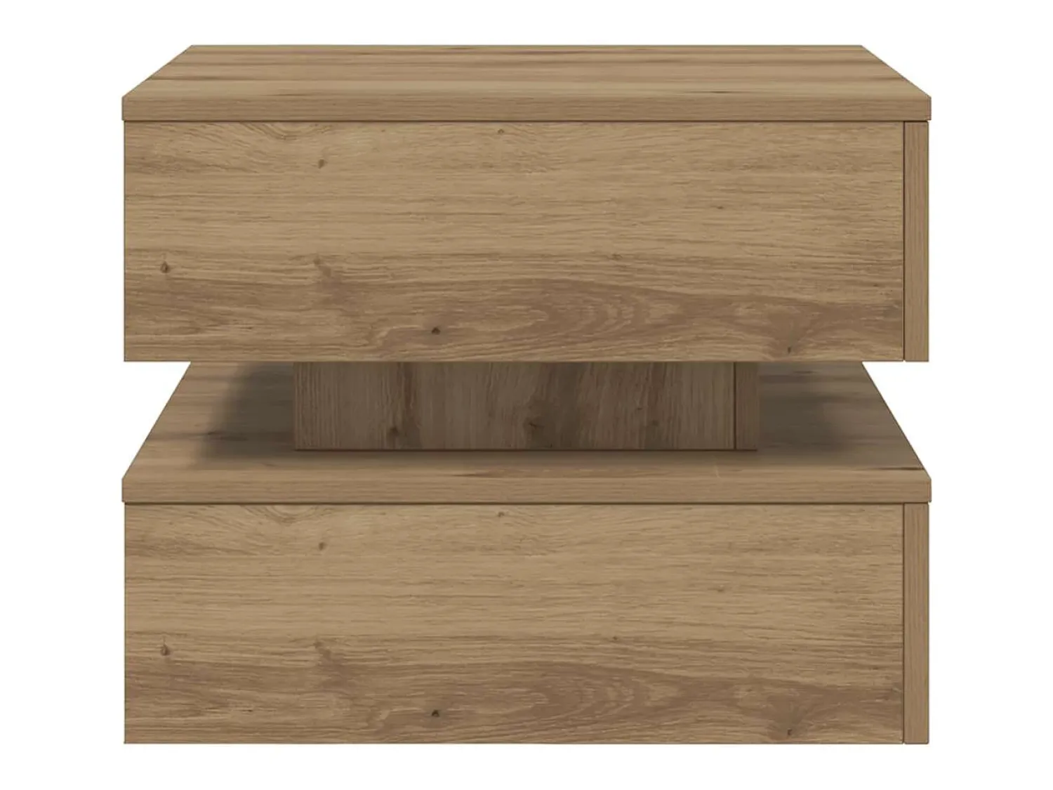 Mesa De Centro| Mesa de centro | Mesa de apoio com luzes LED 50x50x40 cm carvalho artisiano Castanho