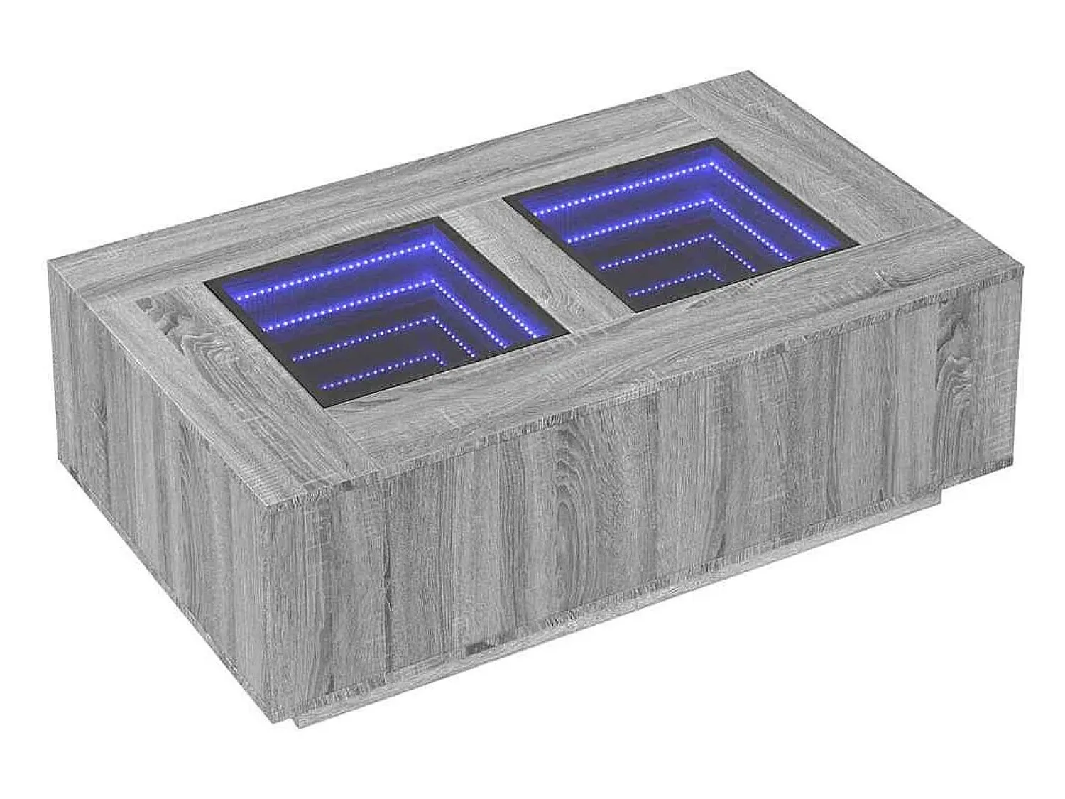 Hot Mesa de centro | Mesa de apoio luzes LED Infinity 116x69x40 cm sonoma Cinzento