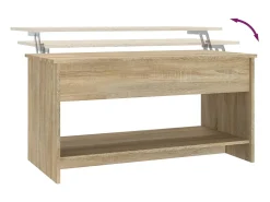 Mesa de centro | Mesa de apoio 102x50x52.5cm madeira processada carvalho sonoma^ Mesa De Centro