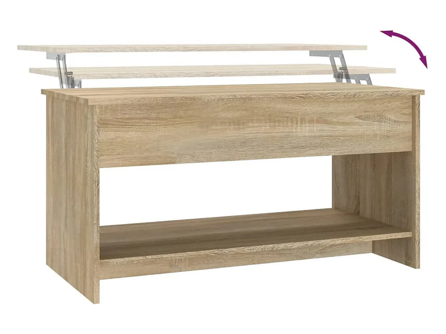 Mesa de centro | Mesa de apoio 102x50x52.5cm madeira processada carvalho sonoma^ Mesa De Centro
