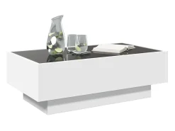 Mesa De Centro| Mesa de centro | Mesa de apoio c/ LEDs 90x50x30 cm derivados de madeira Branco