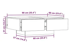 Mesa De Centro| Mesa de centro | Mesa de apoio 90x60x31 cm derivados de madeira carvalho sonoma Castanho