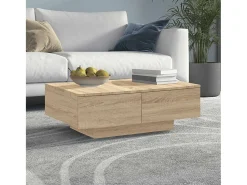 Mesa De Centro| Mesa de centro | Mesa de apoio 90x60x31 cm derivados de madeira carvalho sonoma Castanho