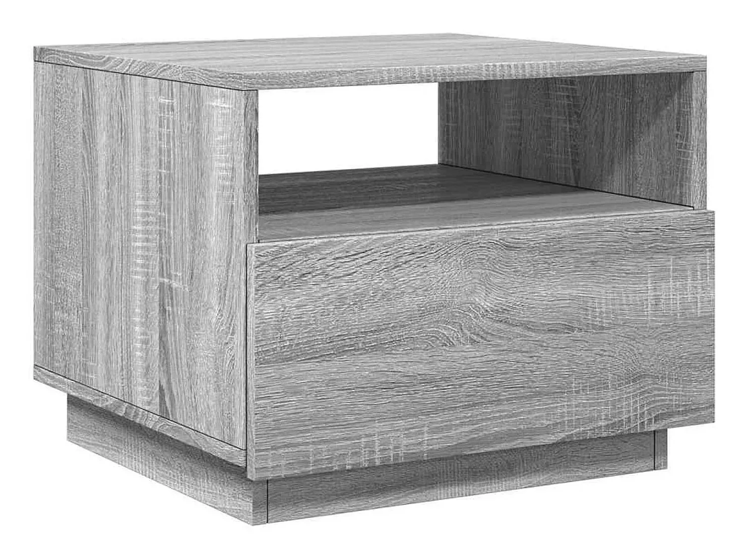 Mesa De Centro| Mesa de centro | Mesa de apoio com luzes LED 50x49x40 cm sonoma Cinzento