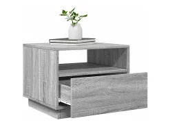 Mesa De Centro| Mesa de centro | Mesa de apoio com luzes LED 50x49x40 cm sonoma Cinzento