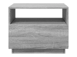 Mesa De Centro| Mesa de centro | Mesa de apoio com luzes LED 50x49x40 cm sonoma Cinzento