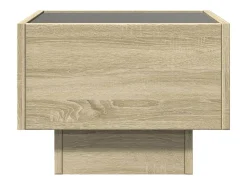 Mesa de centro | Mesa de apoio c/ LEDs 40x40x30 cm derivados de madeira^ Mesa De Centro