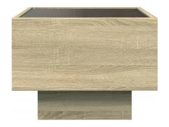Mesa de centro | Mesa de apoio c/ LEDs 40x40x30 cm derivados de madeira^ Mesa De Centro