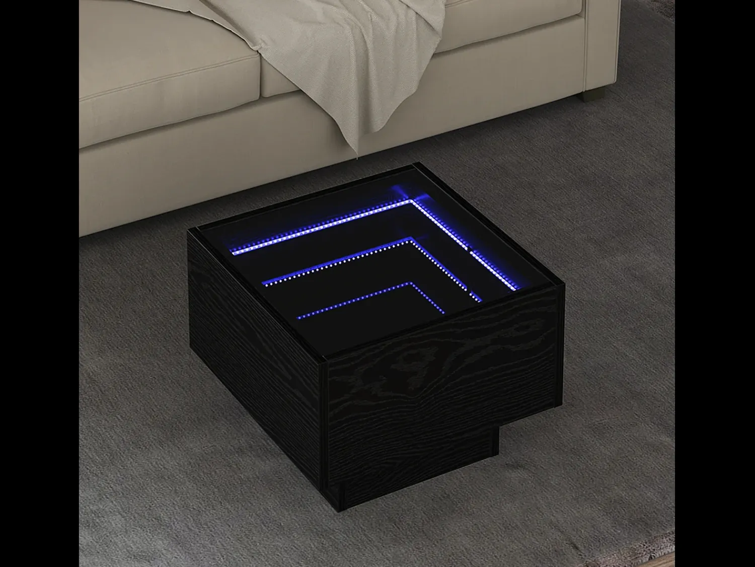 Mesa De Centro| Mesa de centro | Mesa de apoio Carvalho 40x40x30 cm Preto