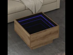 Mesa de centro | Mesa de apoio carvalho artisiano 50x50x30 cm^ Mesa De Centro
