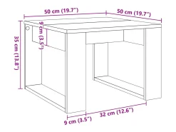Mesa de centro | Mesa de apoio 50x50x35 cm derivados de madeira madeira velha^ Mesa De Centro