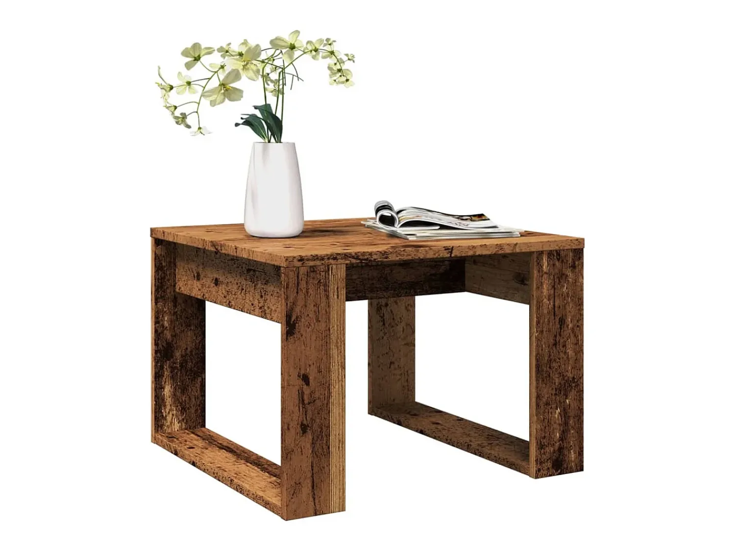 Mesa de centro | Mesa de apoio 50x50x35 cm derivados de madeira madeira velha^ Mesa De Centro