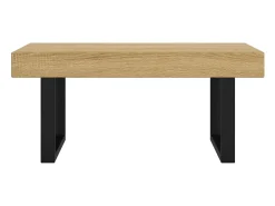Mesa De Centro| Mesa de centro | Mesa de apoio 90x45x40 cm MDF e ferro -claro e preto Castanho