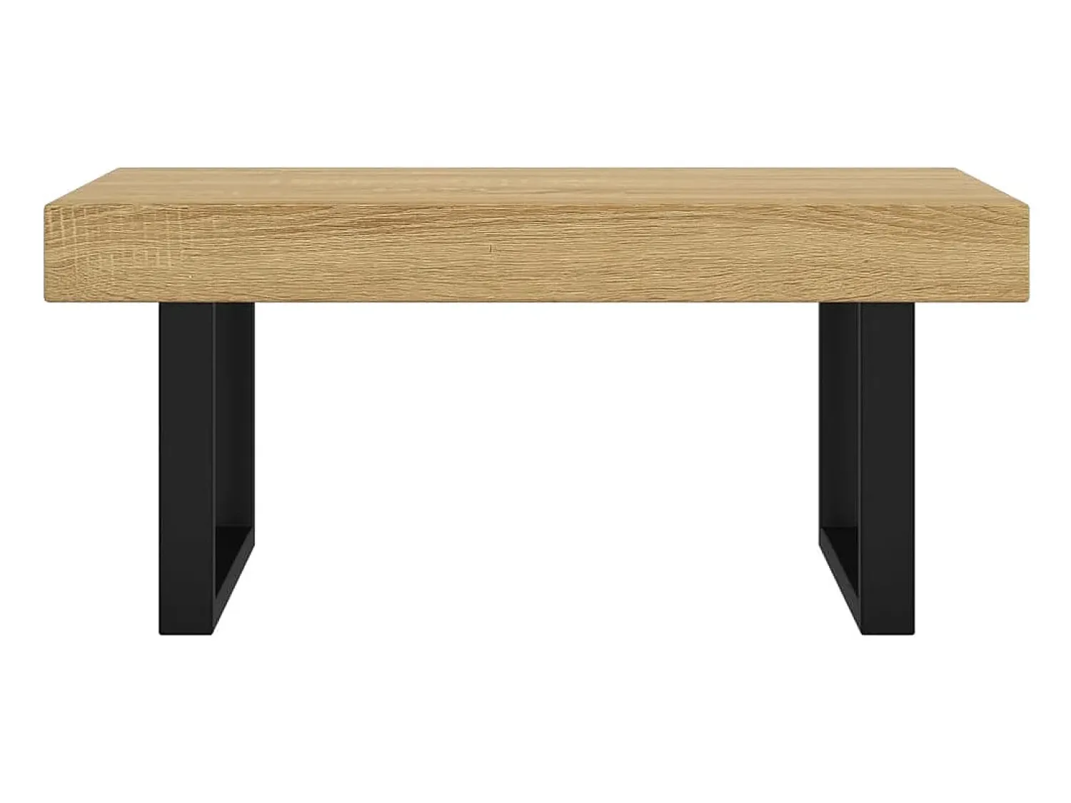 Mesa De Centro| Mesa de centro | Mesa de apoio 90x45x40 cm MDF e ferro -claro e preto Castanho