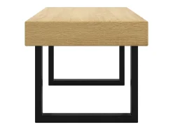 Mesa De Centro| Mesa de centro | Mesa de apoio 90x45x40 cm MDF e ferro -claro e preto Castanho