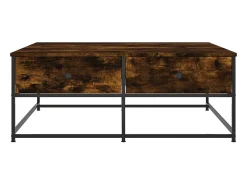 Mesa De Centro| Mesa de centro | Mesa de apoio 100x99x40 cm derivados madeira carvalho fumado Castanho