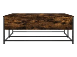 Mesa De Centro| Mesa de centro | Mesa de apoio 100x99x40 cm derivados madeira carvalho fumado Castanho