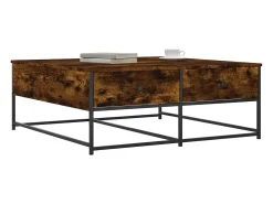 Mesa De Centro| Mesa de centro | Mesa de apoio 100x99x40 cm derivados madeira carvalho fumado Castanho