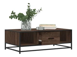 Mesa De Centro| Mesa de centro | Mesa de apoio 100x57x35 cm deriv. madeira/metal carvalho Castanho