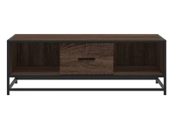 Mesa De Centro| Mesa de centro | Mesa de apoio 100x57x35 cm deriv. madeira/metal carvalho Castanho