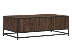 Mesa De Centro| Mesa de centro | Mesa de apoio 100x57x35 cm deriv. madeira/metal carvalho Castanho