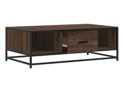 Mesa De Centro| Mesa de centro | Mesa de apoio 100x57x35 cm deriv. madeira/metal carvalho Castanho