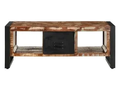 Mesa De Centro* Mesa de centro | Mesa de apoio 90x50x36 cm madeira maciça recuperada Multicor