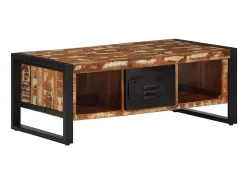 Mesa De Centro* Mesa de centro | Mesa de apoio 90x50x36 cm madeira maciça recuperada Multicor