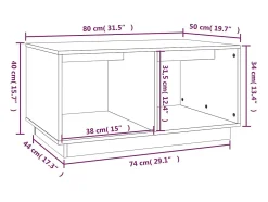 Mesa De Centro* Mesa de centro | Mesa de apoio 80x50x40 cm madeira de pinho maciça -mel Castanho