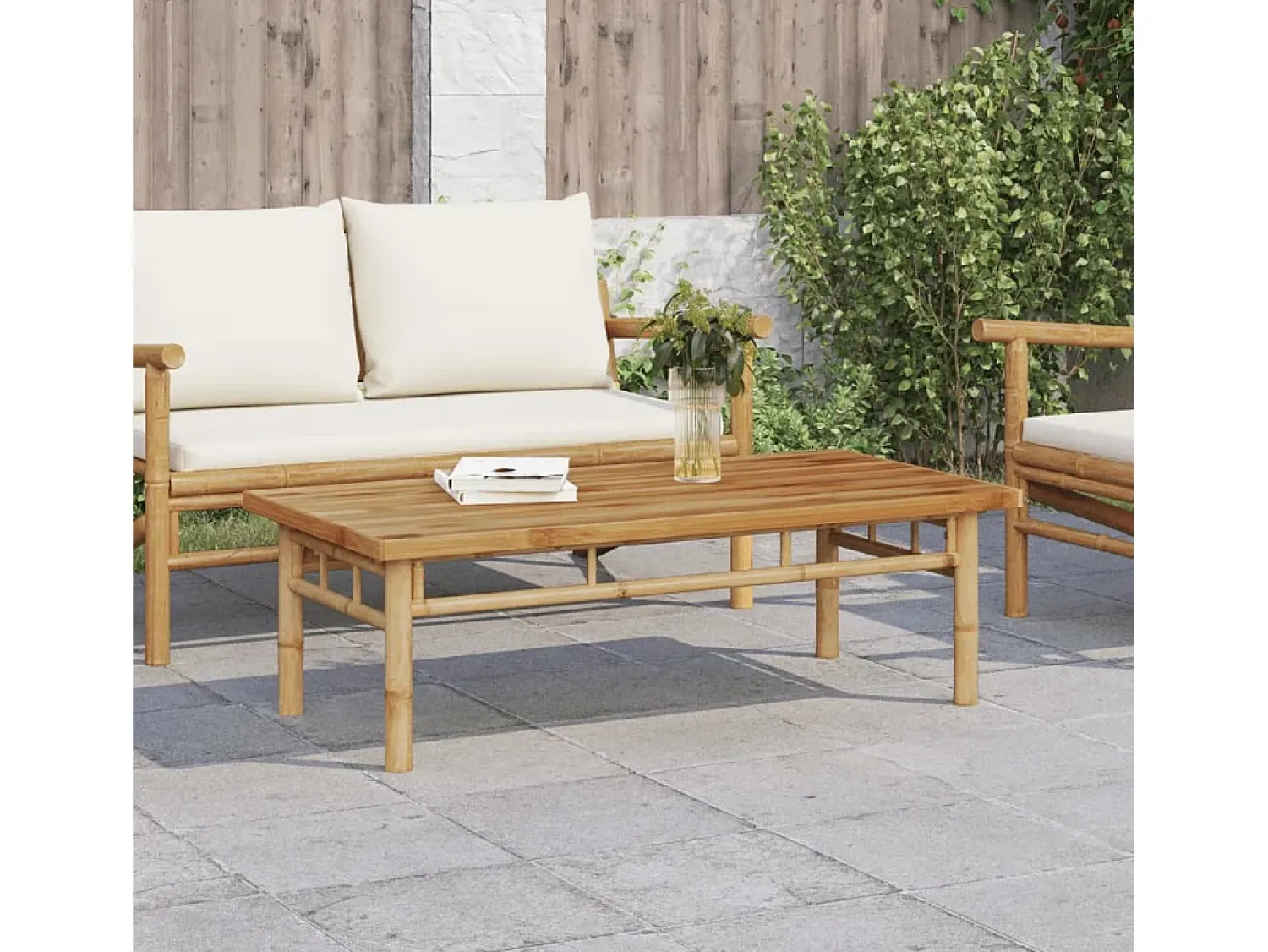 Mesa De Centro| Mesa de centro | Mesa de apoio | Mesa de café 110x55x35 cm bambu Castanho