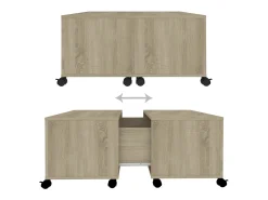 Clearance Mesa de centro | Mesa de apoio 75x75x38 cm contraplacado carvalho sonoma Castanho