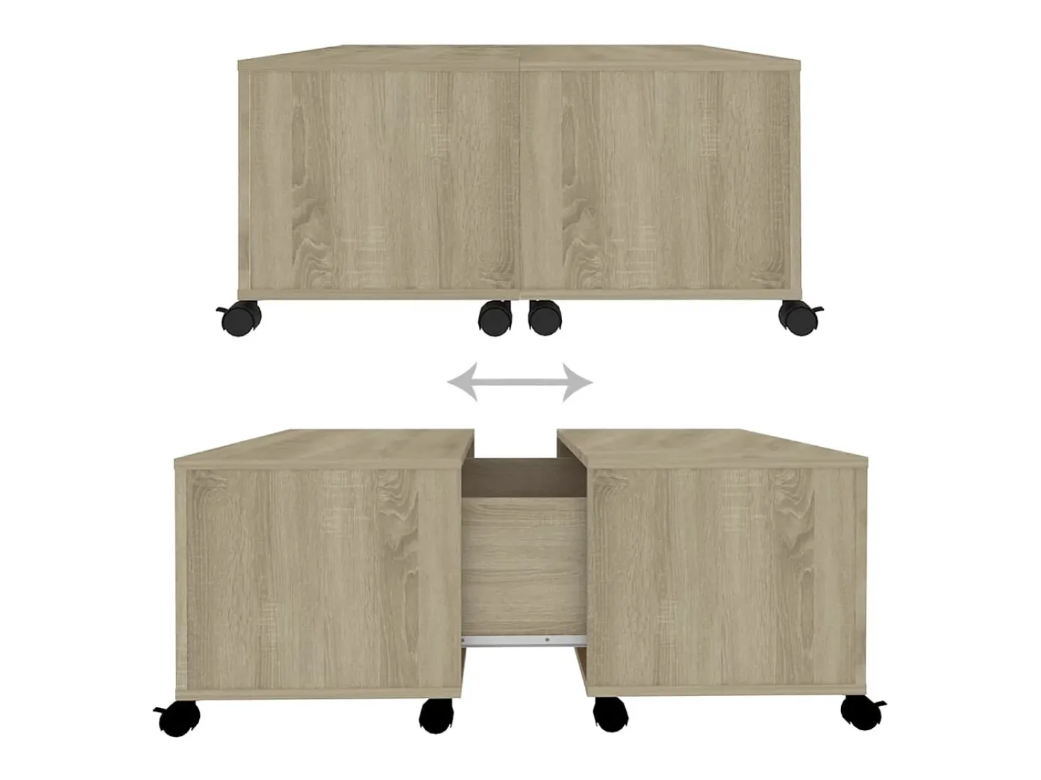 Clearance Mesa de centro | Mesa de apoio 75x75x38 cm contraplacado carvalho sonoma Castanho