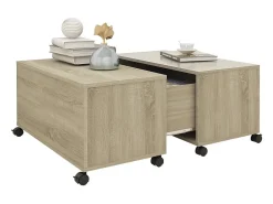 Clearance Mesa de centro | Mesa de apoio 75x75x38 cm contraplacado carvalho sonoma Castanho