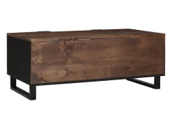 Hot Mesa de centro | Mesa de apoio | Mesa de café Marrom e Preto 100x54x40 cm Castanho