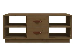 Mesa De Centro| Mesa de centro | Mesa de apoio 100x50x41 cm pinho maciço mel Castanho