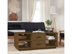 Mesa De Centro| Mesa de centro | Mesa de apoio 100x50x41 cm pinho maciço mel Castanho