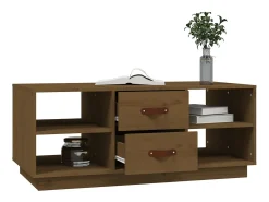 Mesa De Centro| Mesa de centro | Mesa de apoio 100x50x41 cm pinho maciço mel Castanho