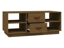Mesa De Centro| Mesa de centro | Mesa de apoio 100x50x41 cm pinho maciço mel Castanho