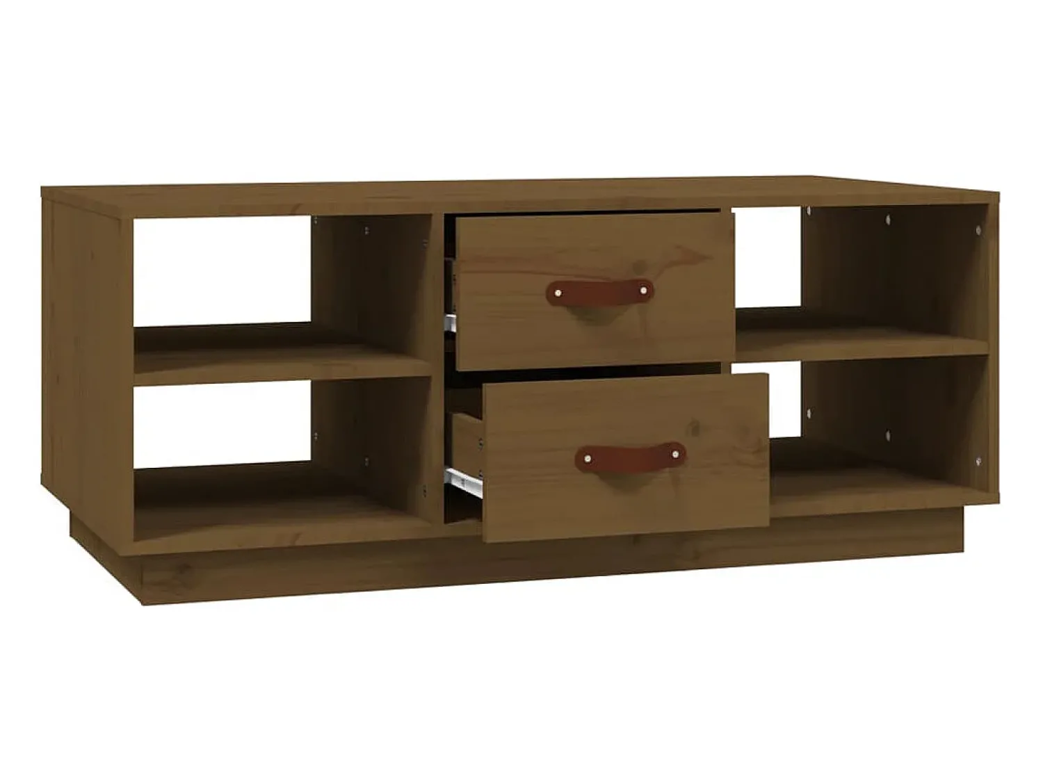 Mesa De Centro| Mesa de centro | Mesa de apoio 100x50x41 cm pinho maciço mel Castanho