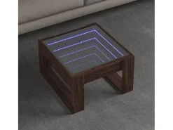 Mesa de centro | Mesa de apoio luzes LED Infinity 50x53x30 cm carvalho^ Mesa De Centro