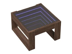 Mesa de centro | Mesa de apoio luzes LED Infinity 50x53x30 cm carvalho^ Mesa De Centro