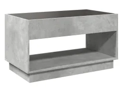 Mesa De Centro* Mesa de centro | Mesa de apoio luzes LED Infinity 90x50x50 cm cimento Cinzento