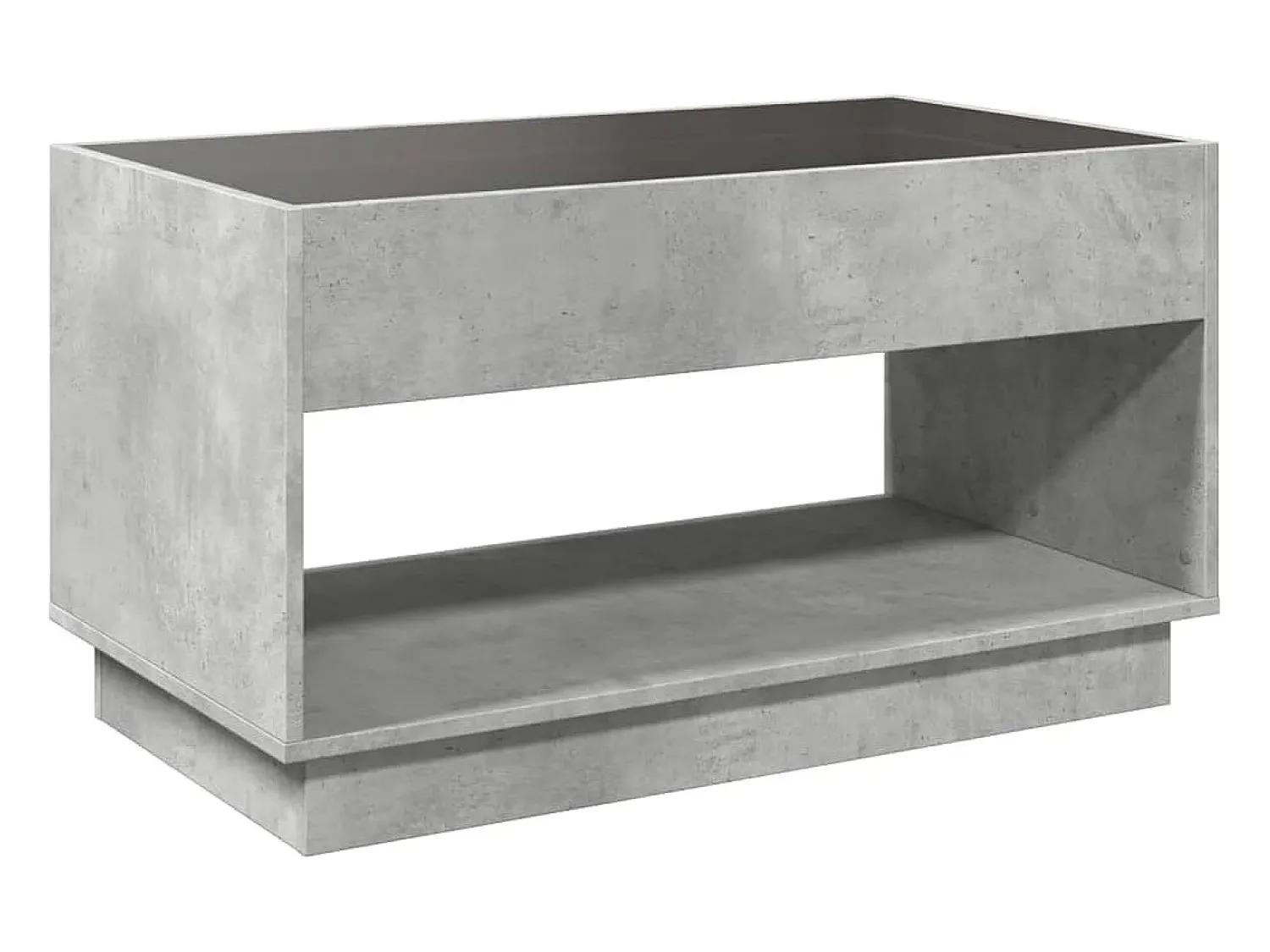 Mesa De Centro* Mesa de centro | Mesa de apoio luzes LED Infinity 90x50x50 cm cimento Cinzento